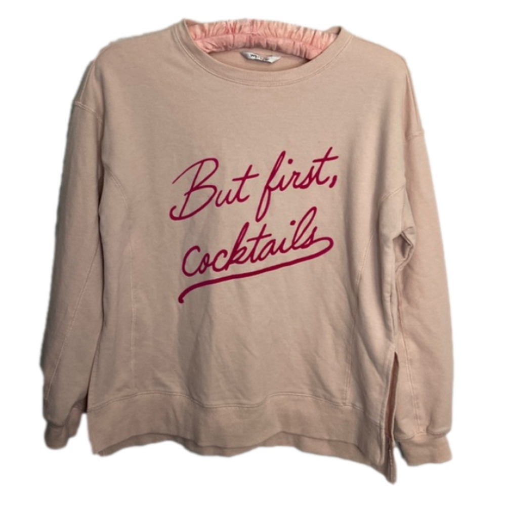 Wildfox But First Cocktails Pink Sweatshirt